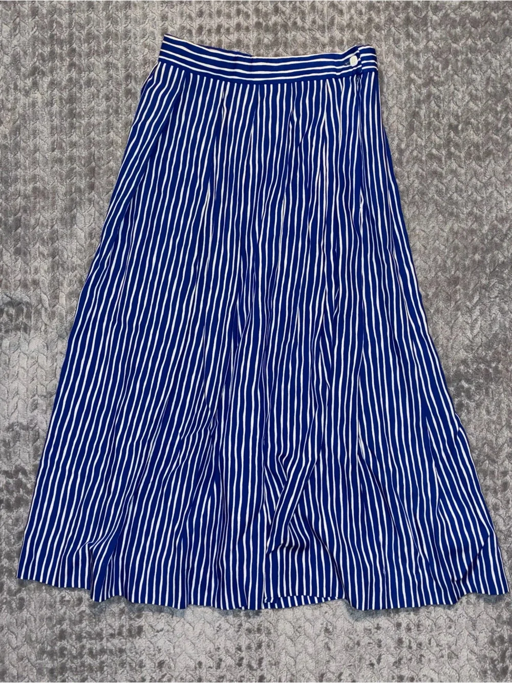 Vintage Pendleton Royal Blue and White Vertical Stripe Maxi Skirt Size 4 P